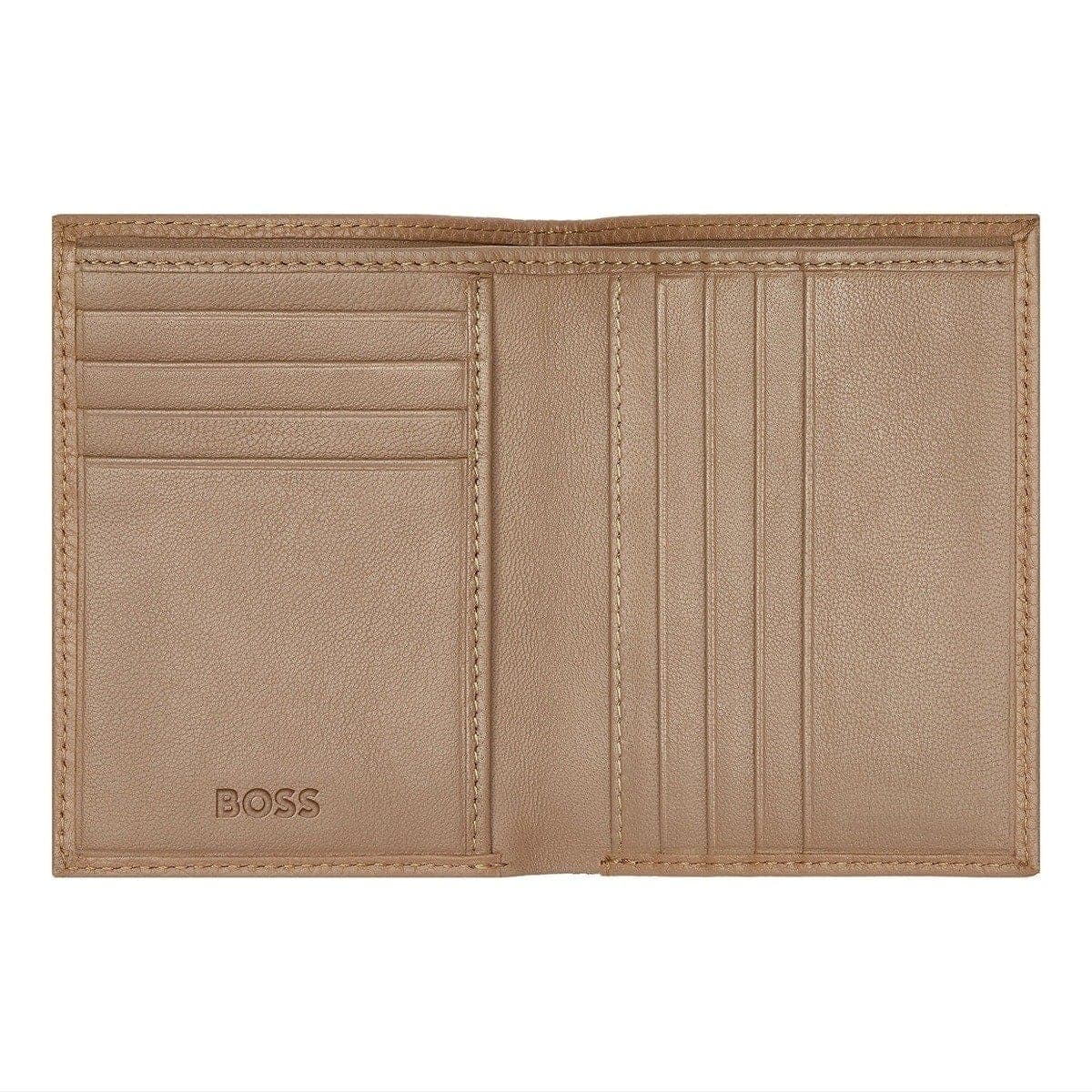 HUGO BOSS Kreditkartenetui, Classic Doppelhalter Grained, Camel, 5