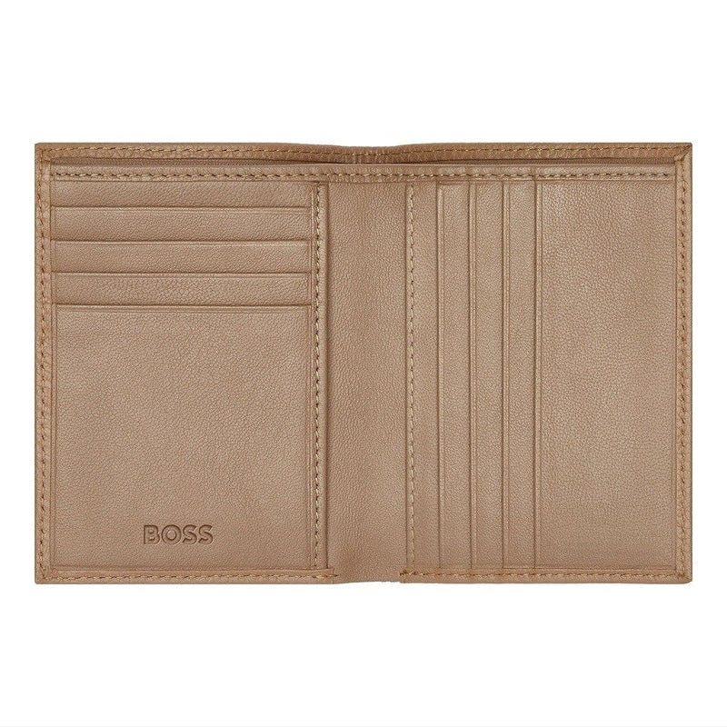 HUGO BOSS Kreditkartenetui, Classic Doppelhalter Grained, Camel, 5