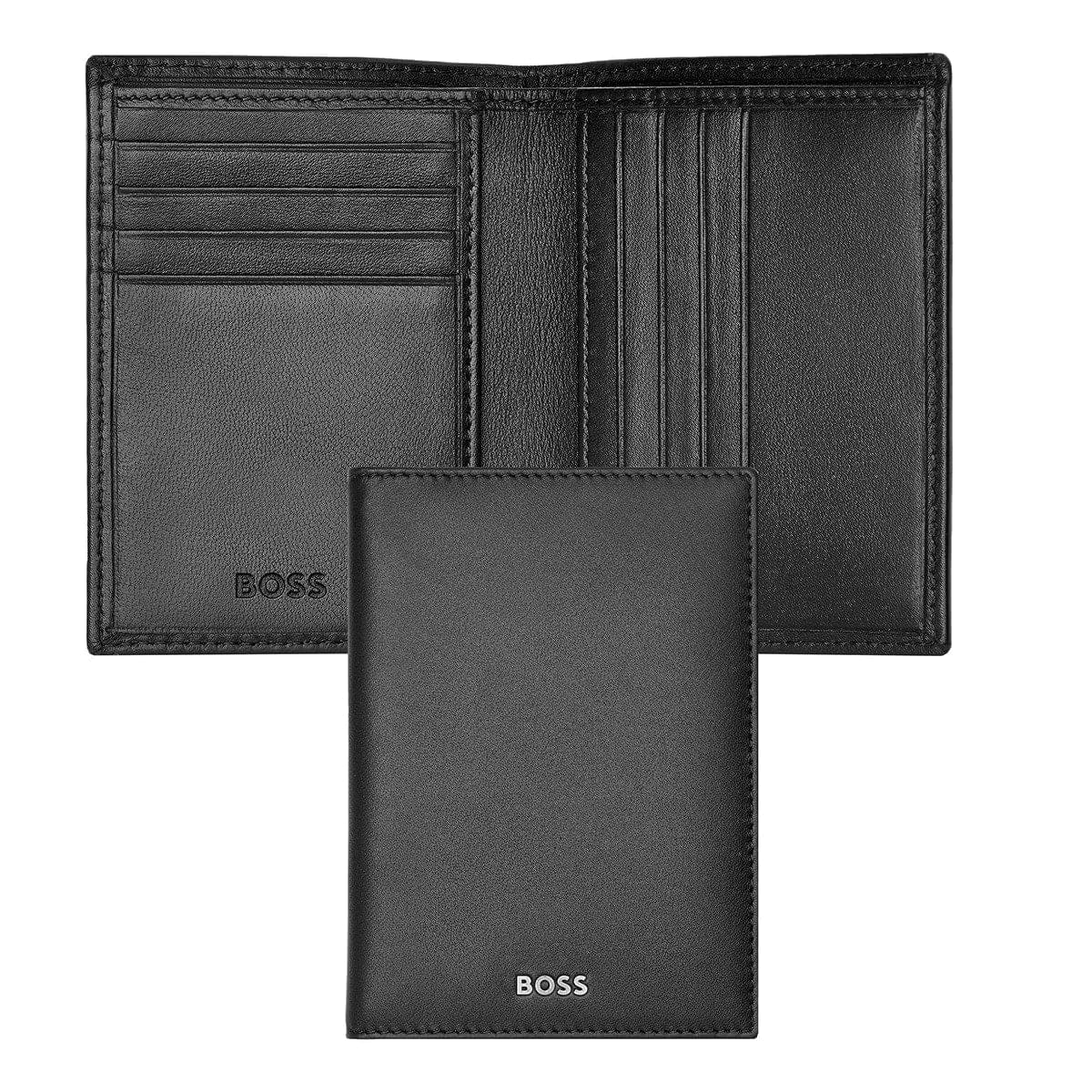 HUGO BOSS Kreditkartenetui, Classic Doppelhalter Smooth, Black, Gesamtansicht, 1