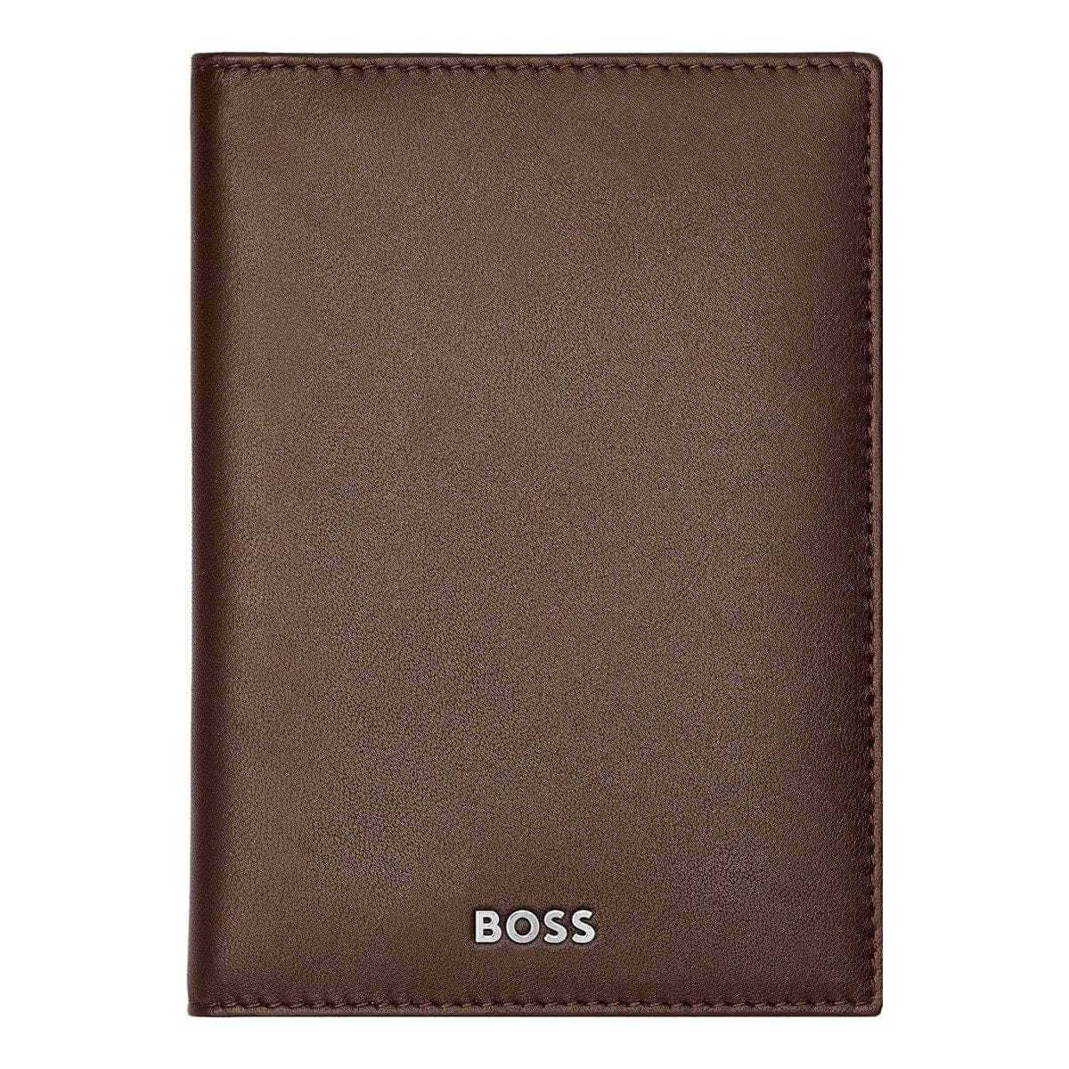 HUGO BOSS Kreditkartenetui, Classic Doppelhalter Smooth, Brown, 6