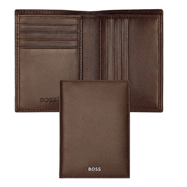 HUGO BOSS Étui porte-cartes, Classic Double Support Lisse, Marron