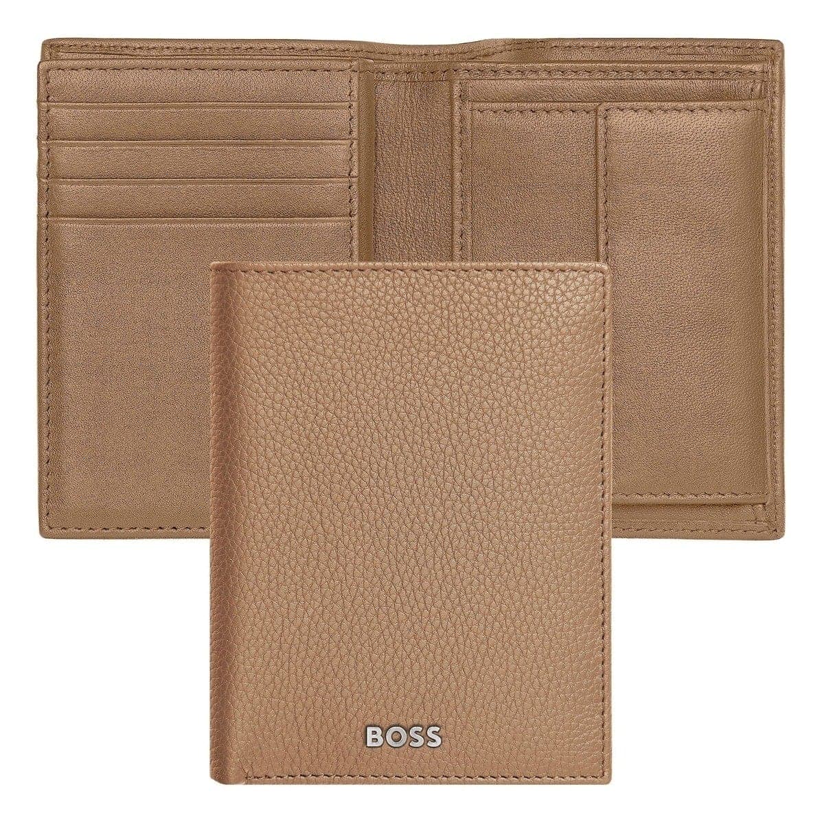 HUGO BOSS, Credit Card Holder, Classic Grained, Camel