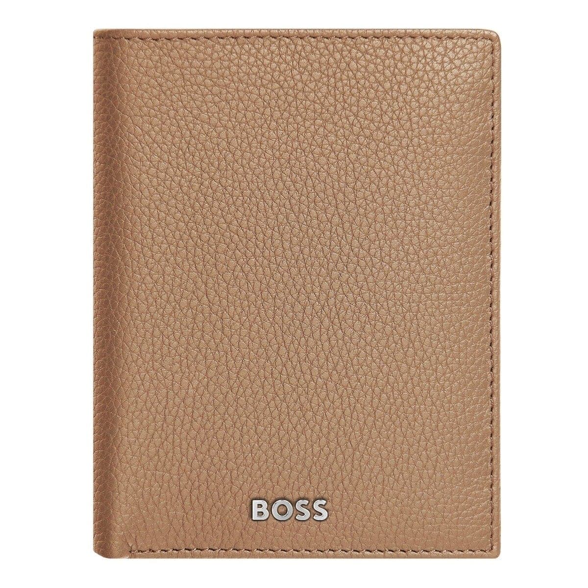 HUGO BOSS, Credit Card Holder, Classic Grained, Camel