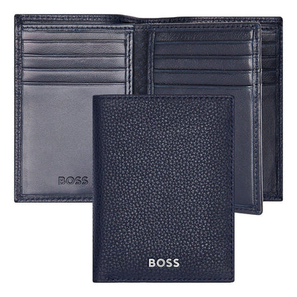 HUGO BOSS Kreditkartenetui, Classic Trifold Grained, Navy, Gesamtansicht, 1