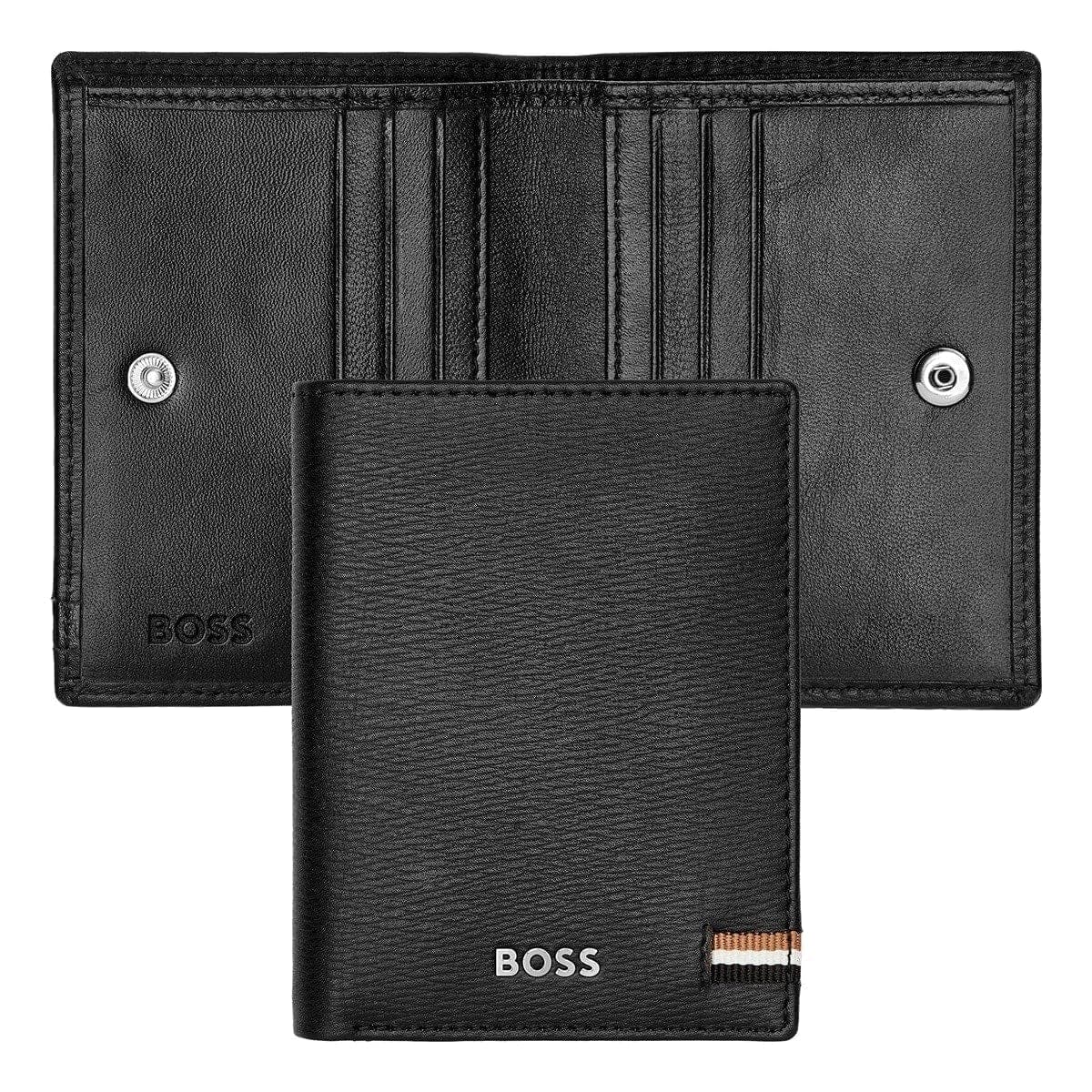 HUGO BOSS Kreditkartenetui, Iconic Doppelhalter Black, Gesamtansicht, 1