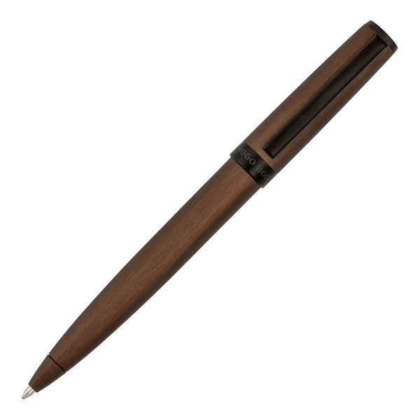 HUGO BOSS Ballpoint Pen, Gear Brushed, Khaki