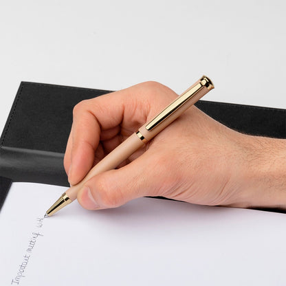 HUGO BOSS, Sophisticated Matte Ballpoint Pen, beige