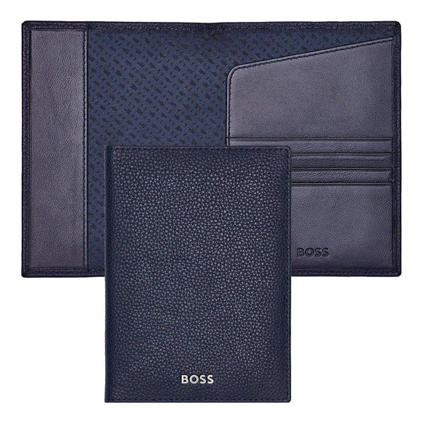 HUGO BOSS Travel Wallet, Classic Grained, Navy