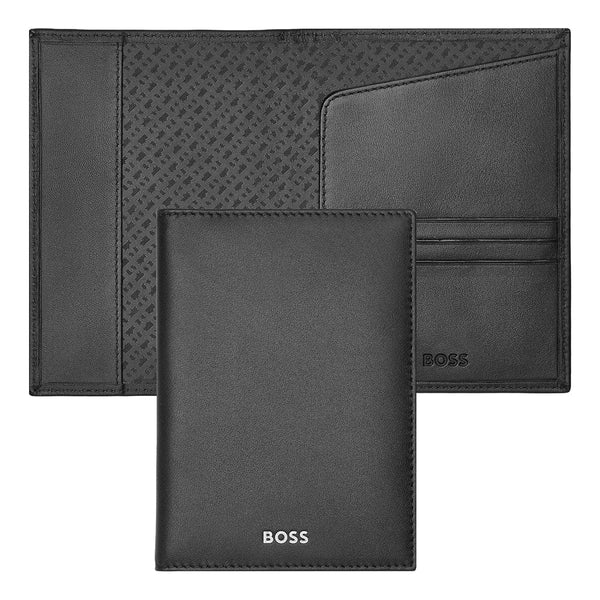 HUGO BOSS Travel Wallet, Classic Smooth, Black