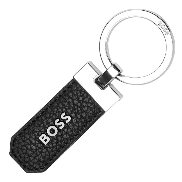 HUGO BOSS Schlüsselanhänger, Classic Grained, Black, Gesamtansicht, 1