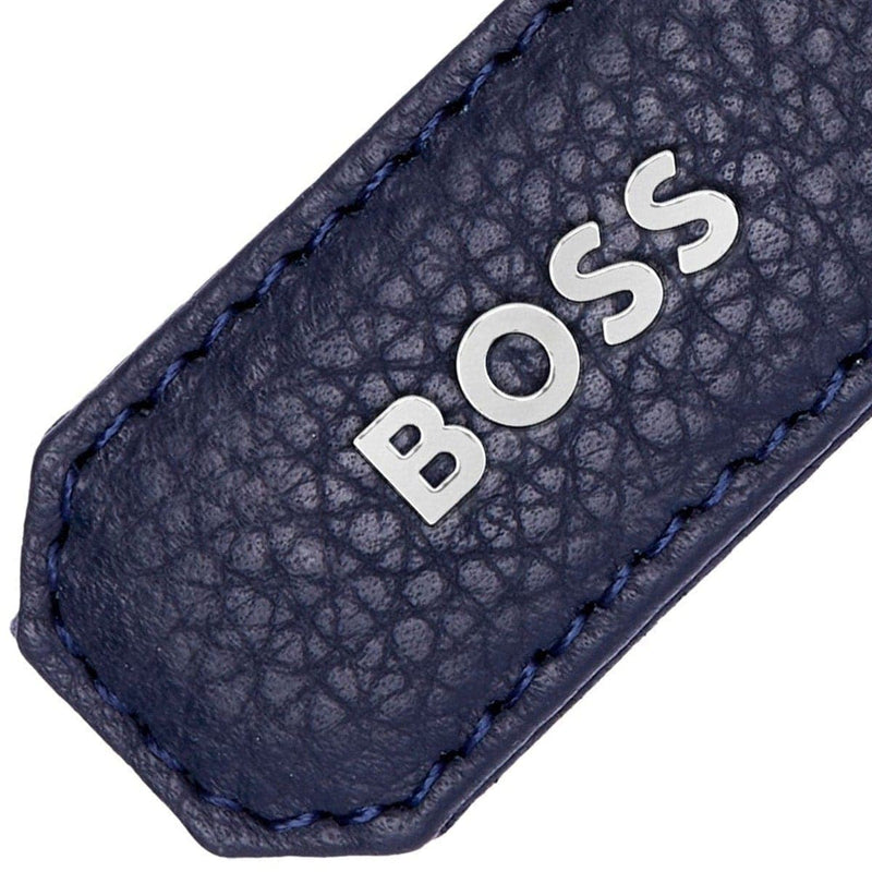 HUGO BOSS Schlüsselanhänger, Classic Grained, Navy, 2