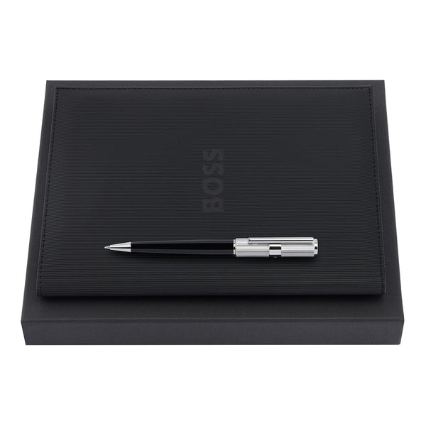 HUGO BOSS Kugelschreiber, A5 Schreibmappe Formation schwarz