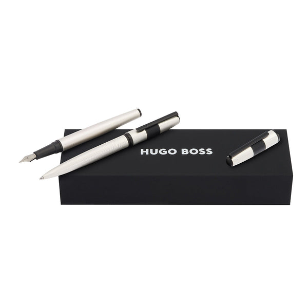 HUGO BOSS Füller, Kugelschreiber Grid weiss