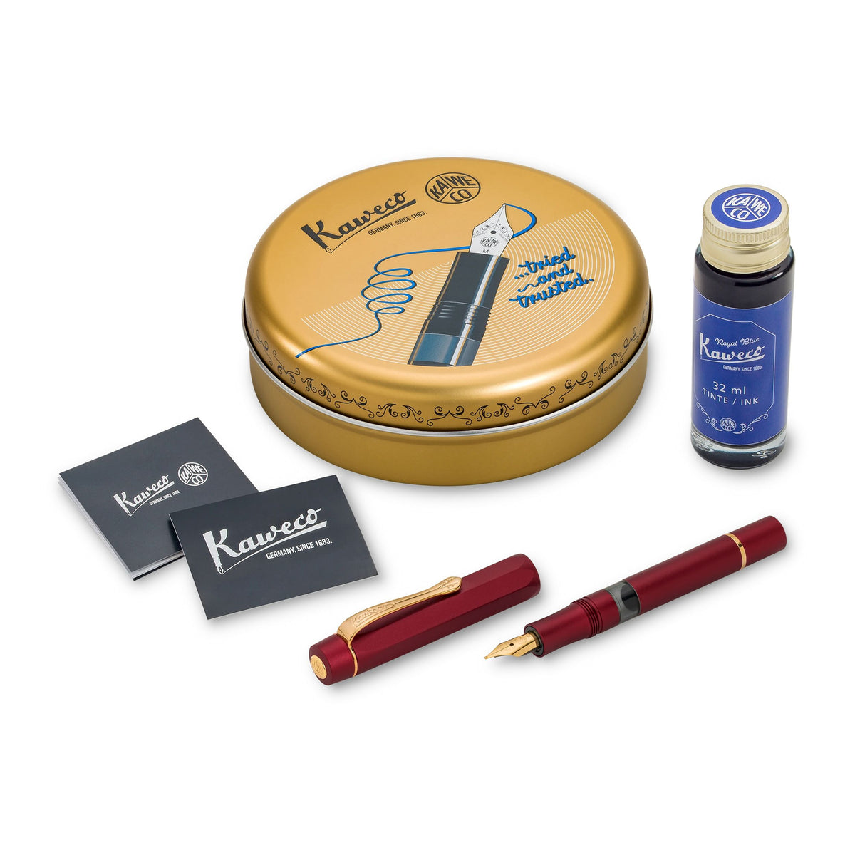 Kaweco Kolbenfüllhalter AL Sport Bordeaux Starter-Set