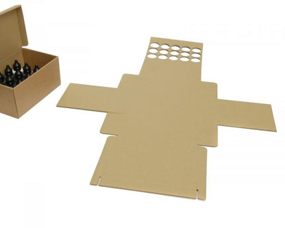 Octopus Office Wellpapp-Stanzverpackung mit anhängendem Inlay (Flaschentray) Braun 160 × 90 × 90 mm