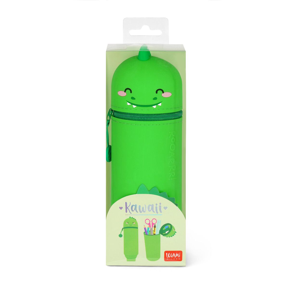 2-in-1-Federmäppchen aus Silikon Dino „Roooarr“