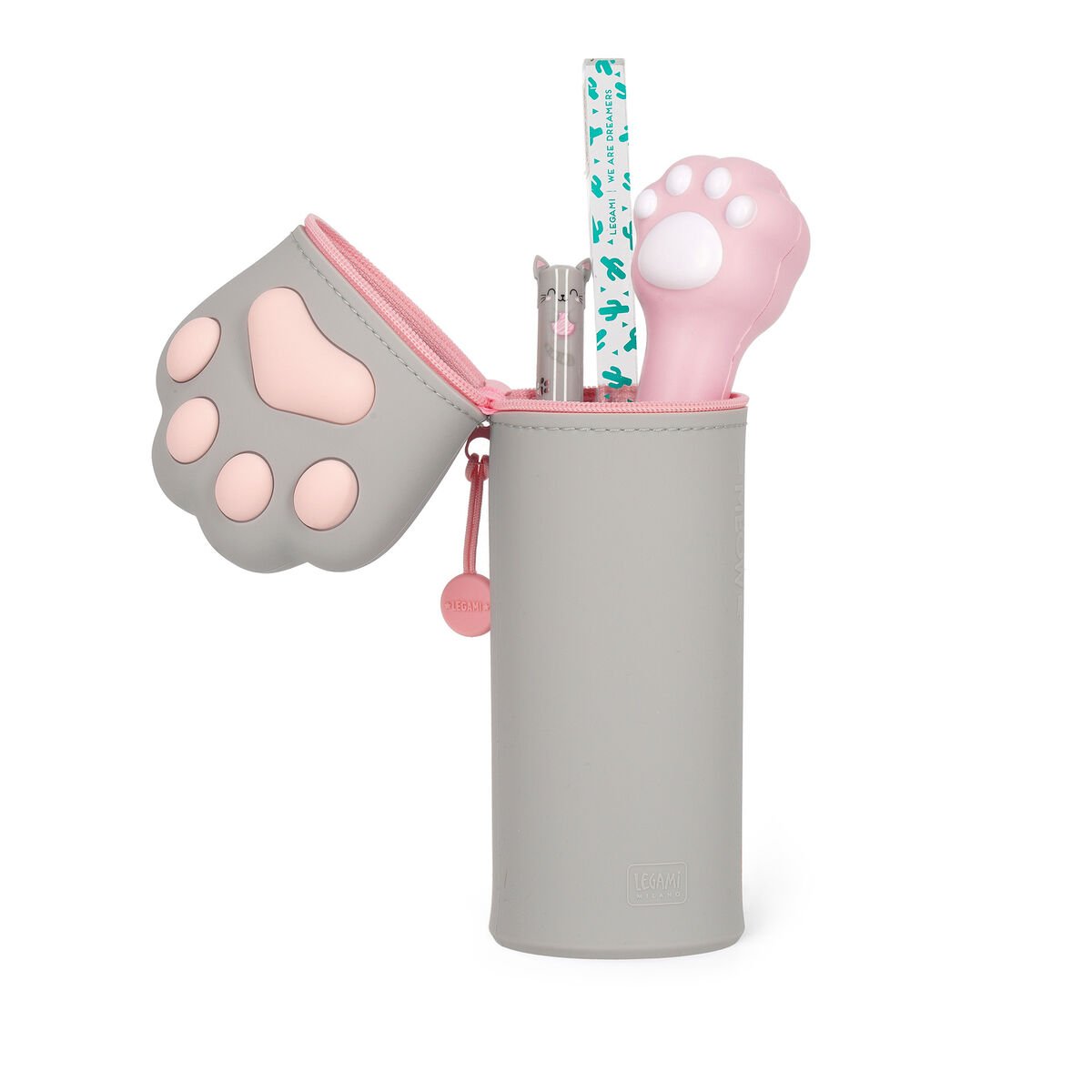 2-in-1-Federmäppchen aus Silikon Kitty