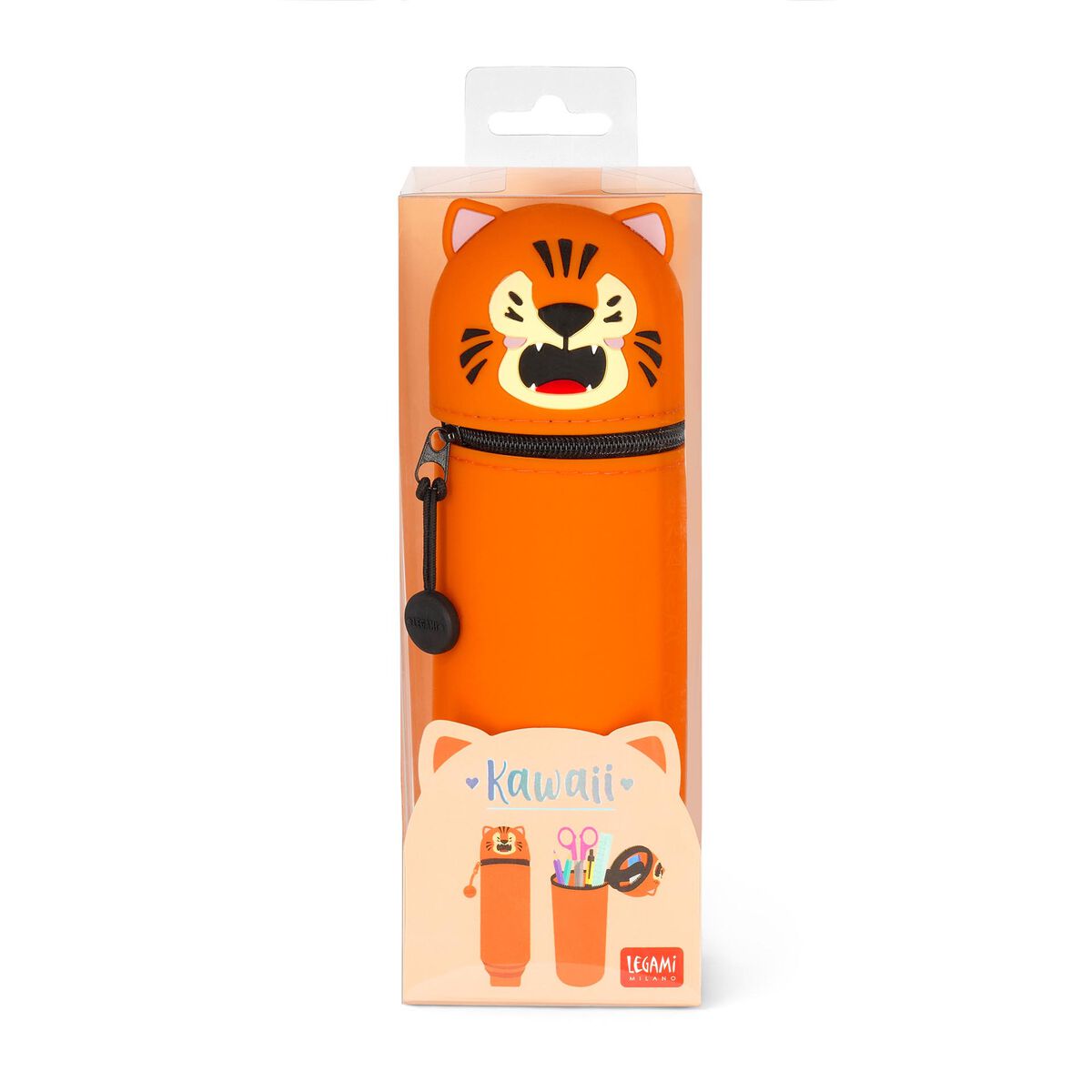 2-in-1-Federmäppchen aus Silikon Tiger „Grrreat Adventures“