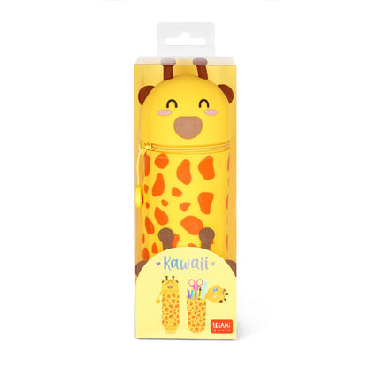 2-in-1-Federmäppchen aus Silikon Giraffe „Head In The Clouds“