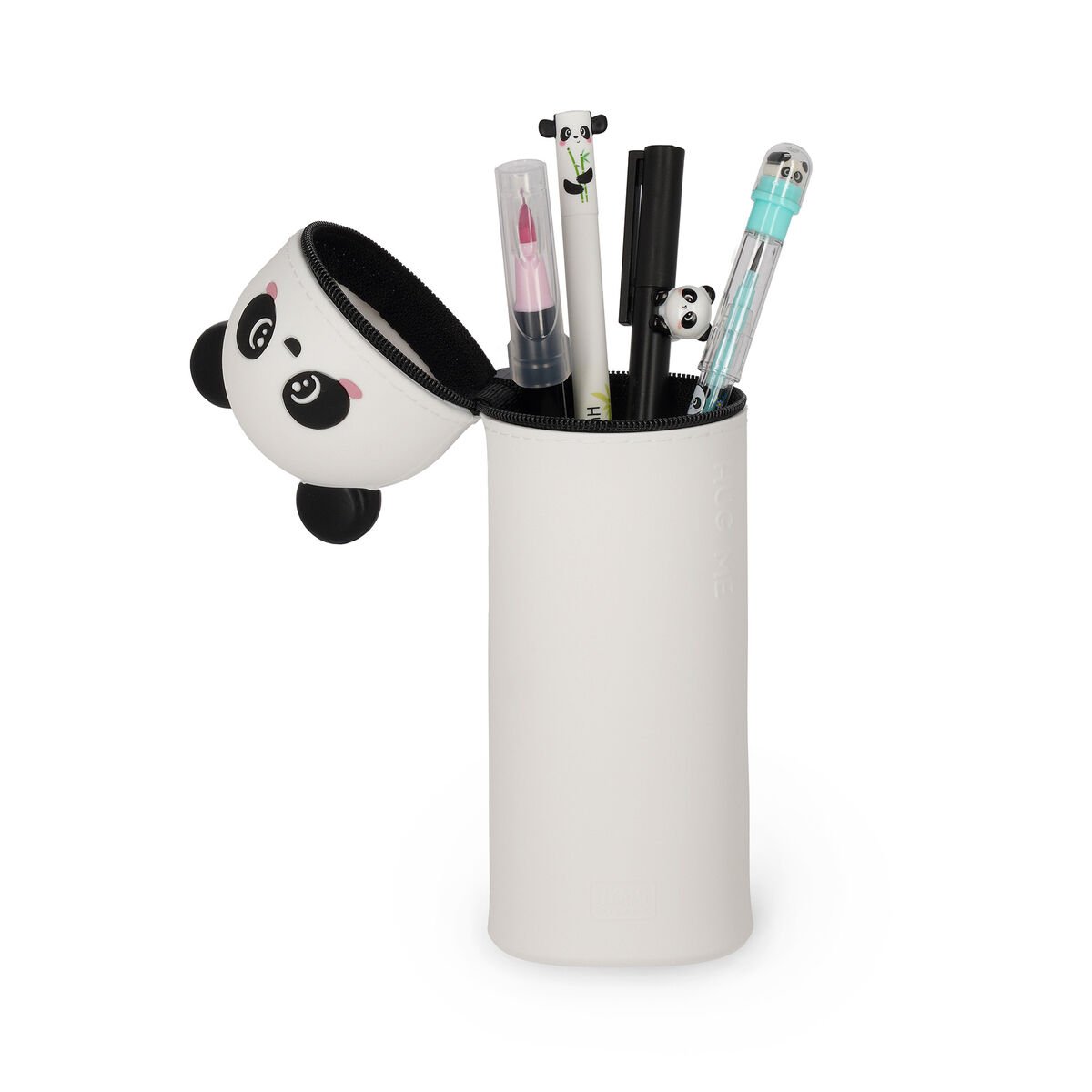 2-in-1-Federmäppchen aus Silikon Panda „Hug Me“