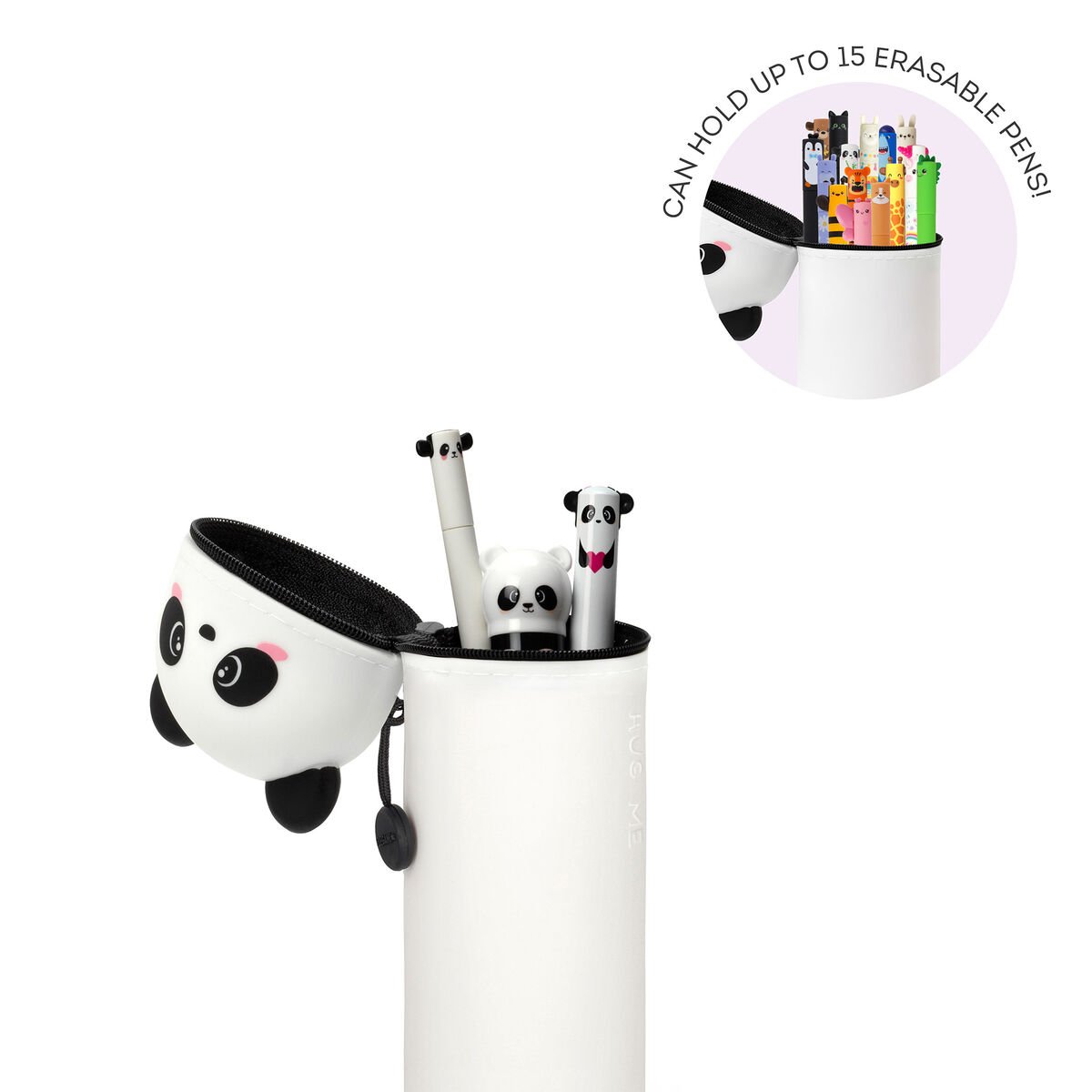 2-in-1-Federmäppchen aus Silikon Panda „Hug Me“