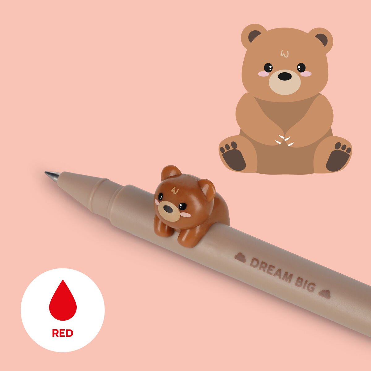 Bolígrafo de Gel con Animal Decorativo Teddy Bear «Dream Big» - Lovely Friends