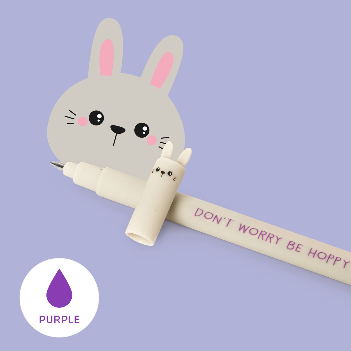 "Don't Worry Be Hoppy" Bunny Erasable Gel Pen - Erasable Pen