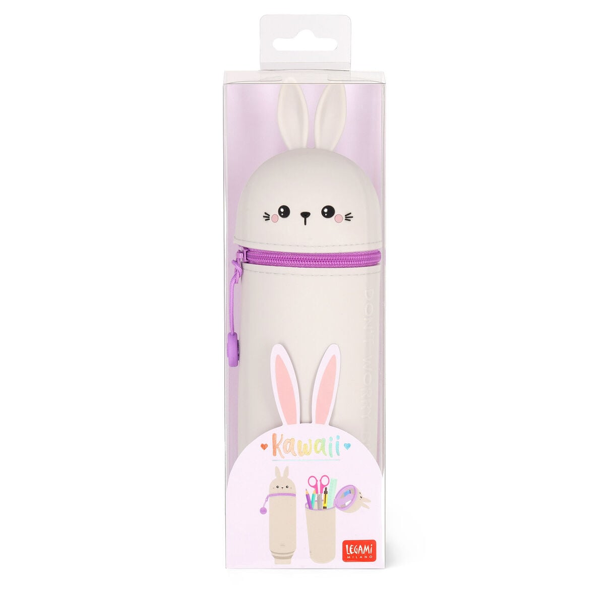 Estuche 2 en 1 de Silicona Bunny «Don't Worry Be Hoppy»