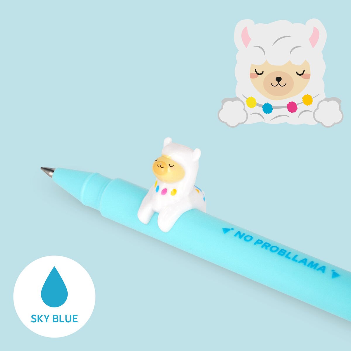 Gel Pen with "No Probllama" Llama Animal Decoration - Lovely Friends