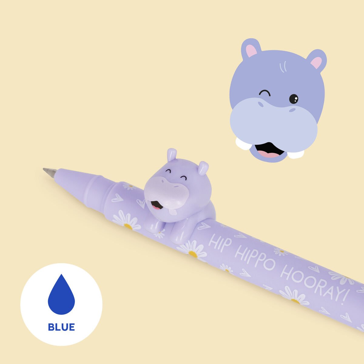 Gelstift mit Deko-Tierchen Hippo „Hip Hippo Hooray“ - Lovely Friends