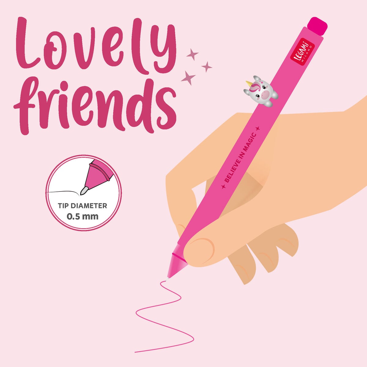 Gelstift mit Deko-Tierchen Unicorn „Believe in magic“ - Lovely Friends