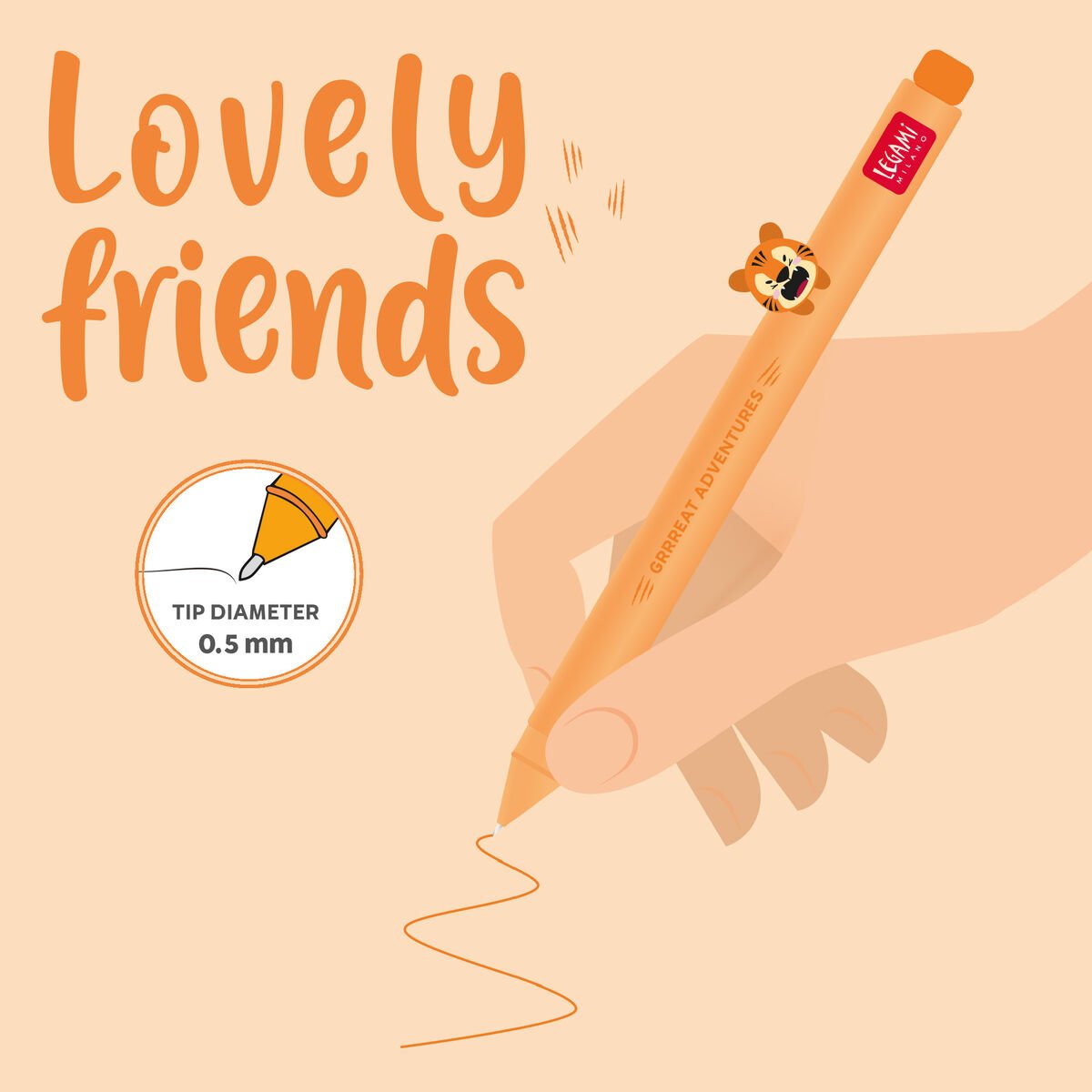 Gelstift mit Deko-Tierchen Tiger „Grrreat Adventures“ - Lovely Friends