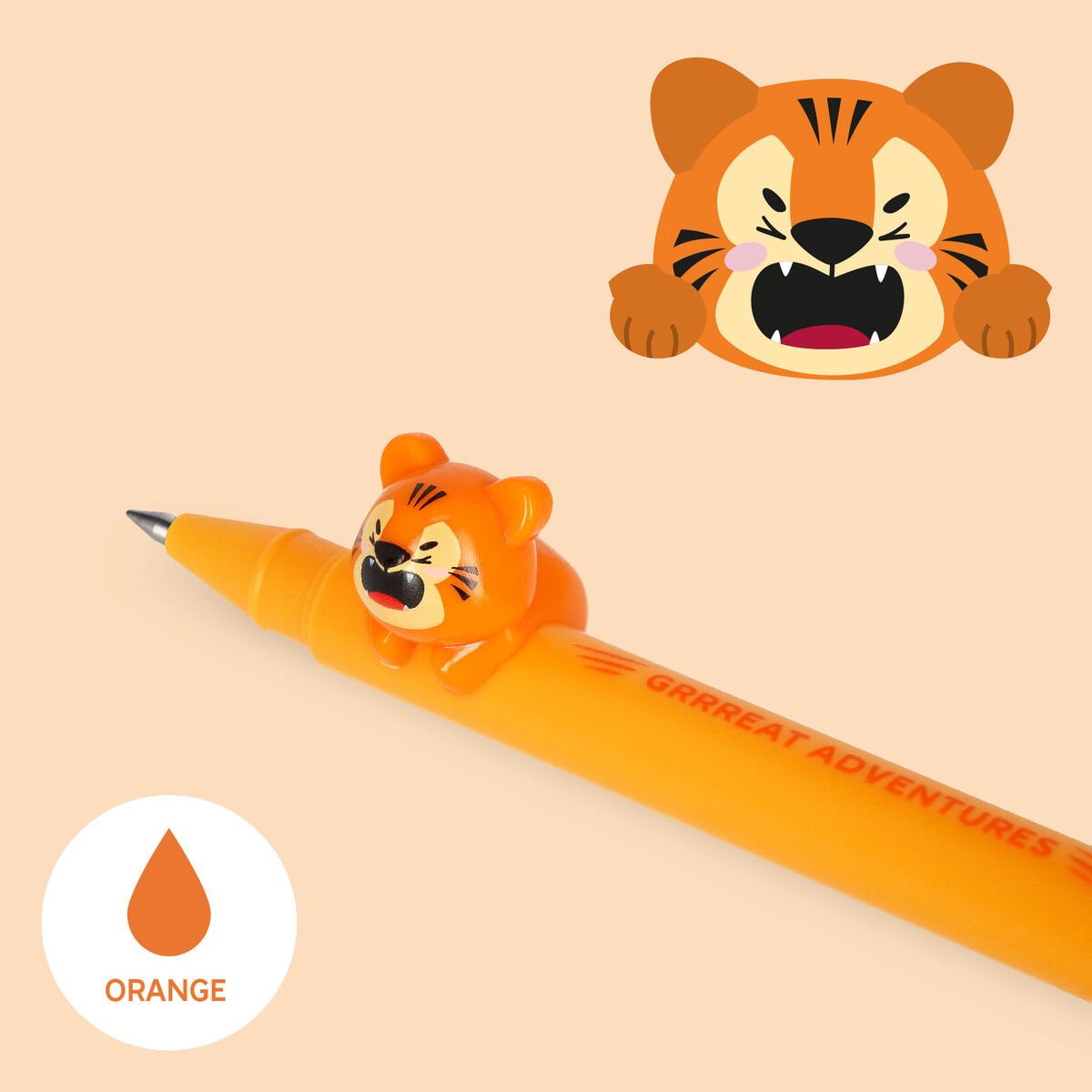 Gelstift mit Deko-Tierchen Tiger „Grrreat Adventures“ - Lovely Friends