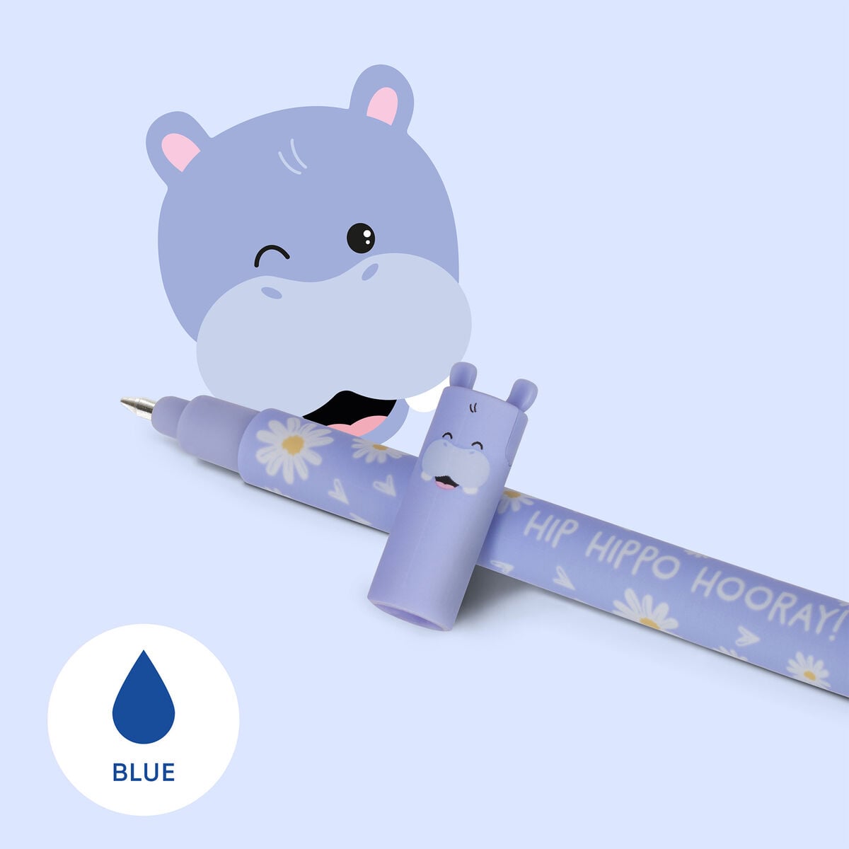 "Hip Hippo Hooray!" Hippo Erasable Gel Pen - Erasable Pen