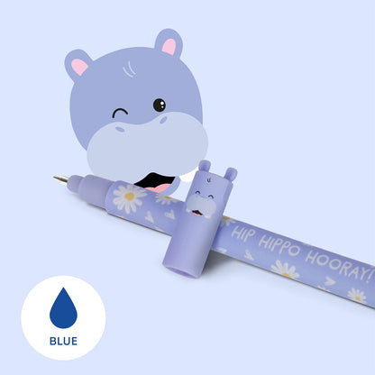 "Hip Hippo Hooray!" Hippo Erasable Gel Pen - Erasable Pen