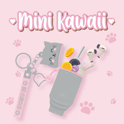 Münztasche mit Schlüsselanhänger Kitty - Mini Kawaii