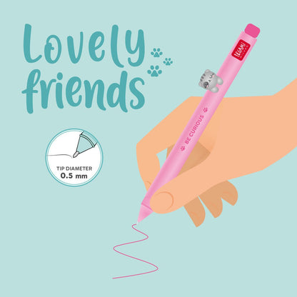 Penna Gel con Animaletto Decorativo Kitty "Be Curious" - Lovely Friends