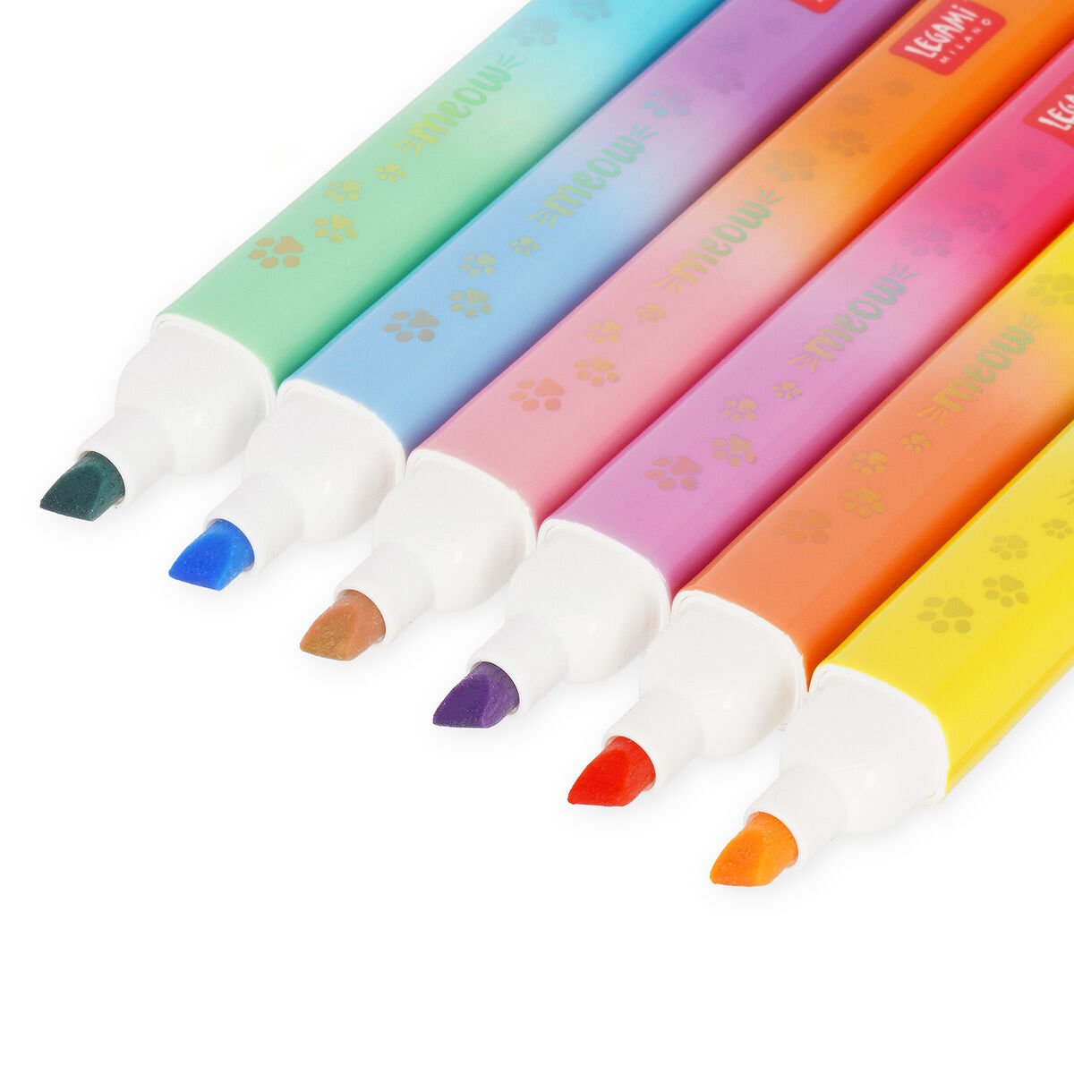 Set of 6 Kitty Dual-Tip Highlighters - Meow