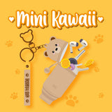 Teddy Bear Coin Purse with Key Ring - Mini Kawaii