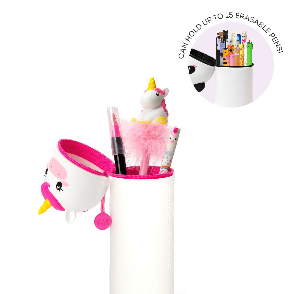 Unicorn "Believe in Magic" 2-in-1 Silicone Pencil Case