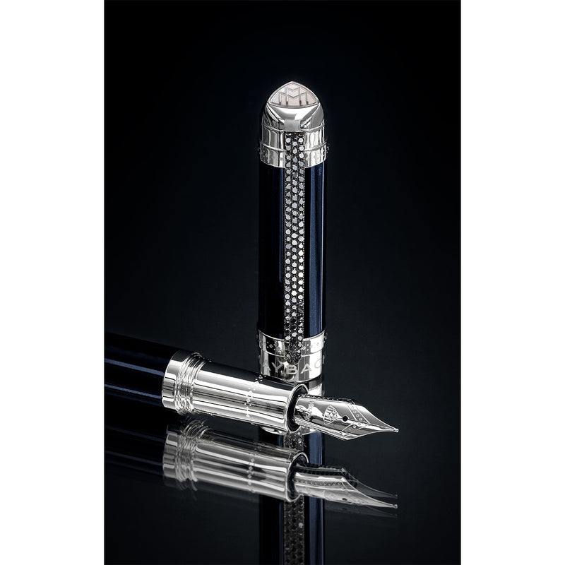 Maybach Füller mit 100 Diamanten, 18Kt, Blue