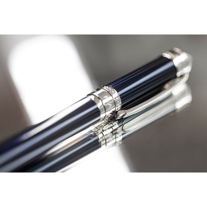 Maybach Fountain Pen The Peak I Lustrous - Platinum, 18K, Nautical Blue Lacquer