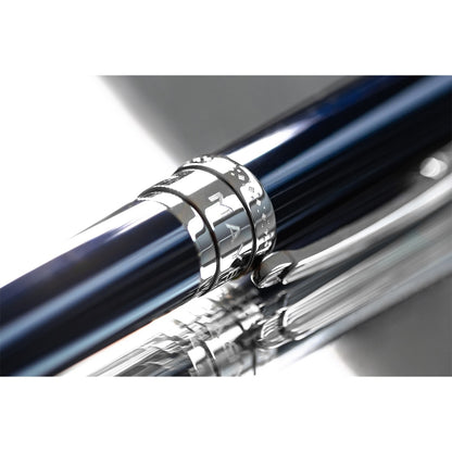 Maybach Fountain Pen The Peak I Lustrous - Platinum, 18K, Nautical Blue Lacquer