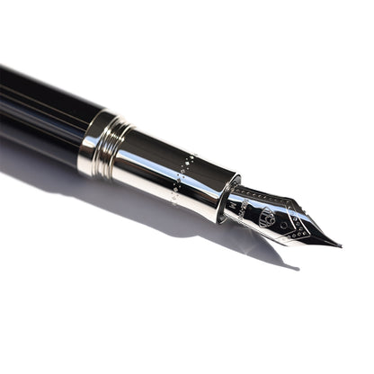 Maybach Fountain Pen The Peak I Lustrous - Platinum, 18K, Nautical Blue Lacquer