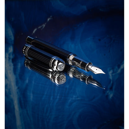 Maybach Fountain Pen The Peak I Lustrous - Platinum, 18K, Nautical Blue Lacquer