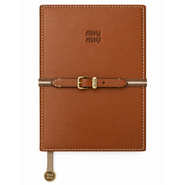 Miu Miu Notizbuch aus Leder - Cognac
