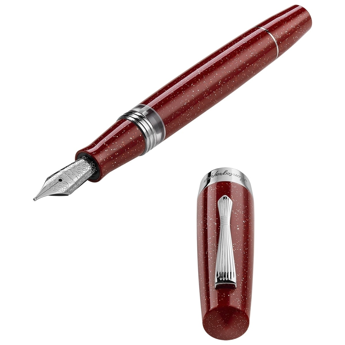 Montegrappa Fountain Pen Elmo 02 Plus, Silver, Spice