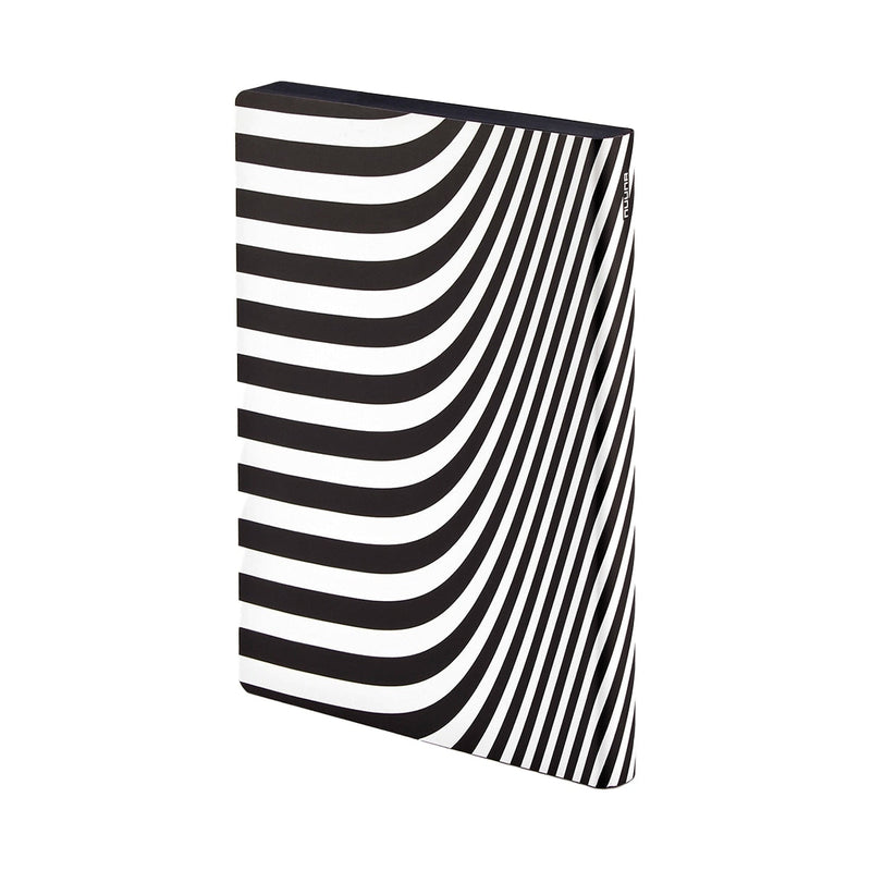 Nuuna, Notizbuch Graphic L, Smooth Recycled Leather, schwarz-weiss