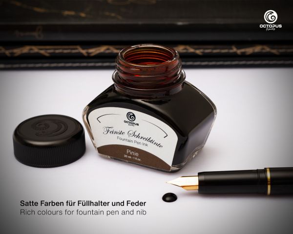 Octopus Fluids Füllhaltertinte-Set Classic Schreibtinten Pinie Braun mit Konverter