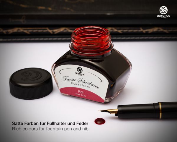 Octopus Fluids Classic Fountain Pen Ink Red